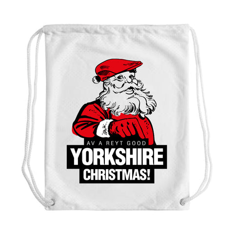 Yorkshire Santa Draw String Bag